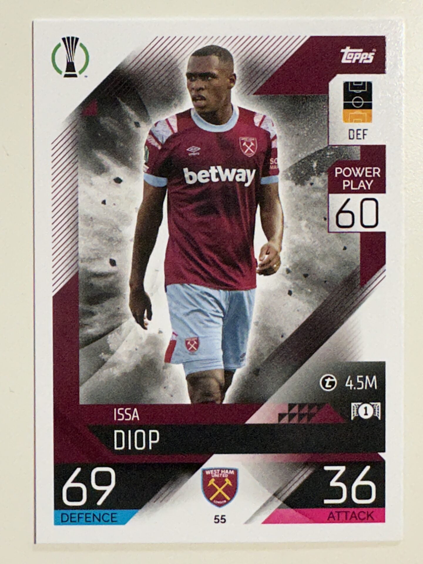 055. Issa Diop (West Ham United) – Topps Match Attax 2022:2023 card
