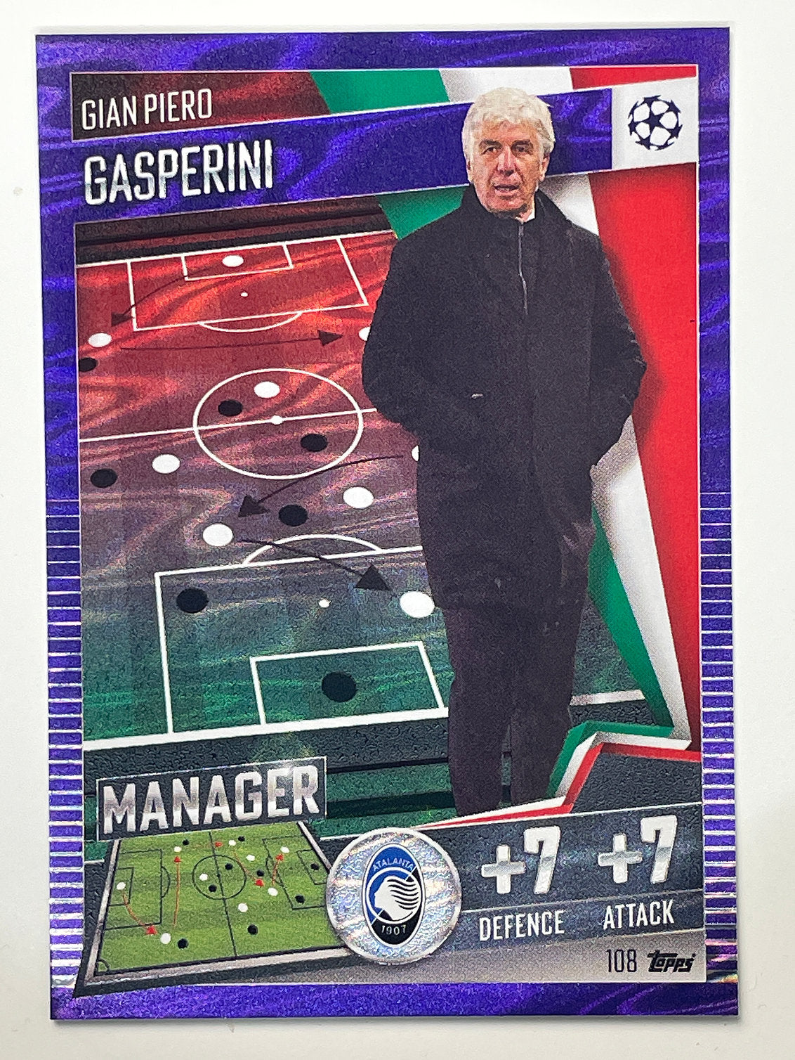 108. Gian Piero Gasperini (Atalanta BC) Football Card – Parallel Match Attax 101 2021 Card