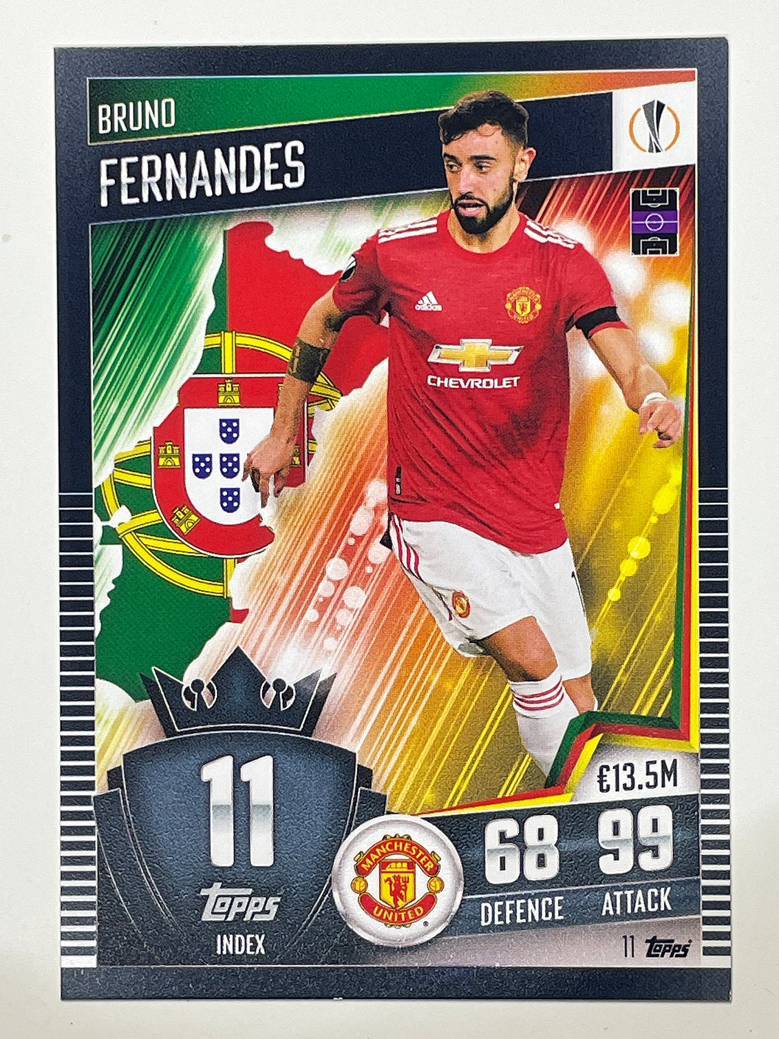 11. Bruno Fernandes (Manchester United) Football Card – Match Attax 101 2021 Card
