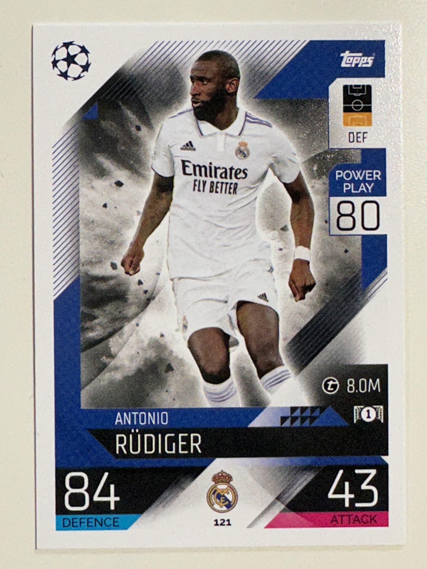 121. Antonio Rüdiger (Real Madrid CF) – Topps Match Attax 2022:2023 card