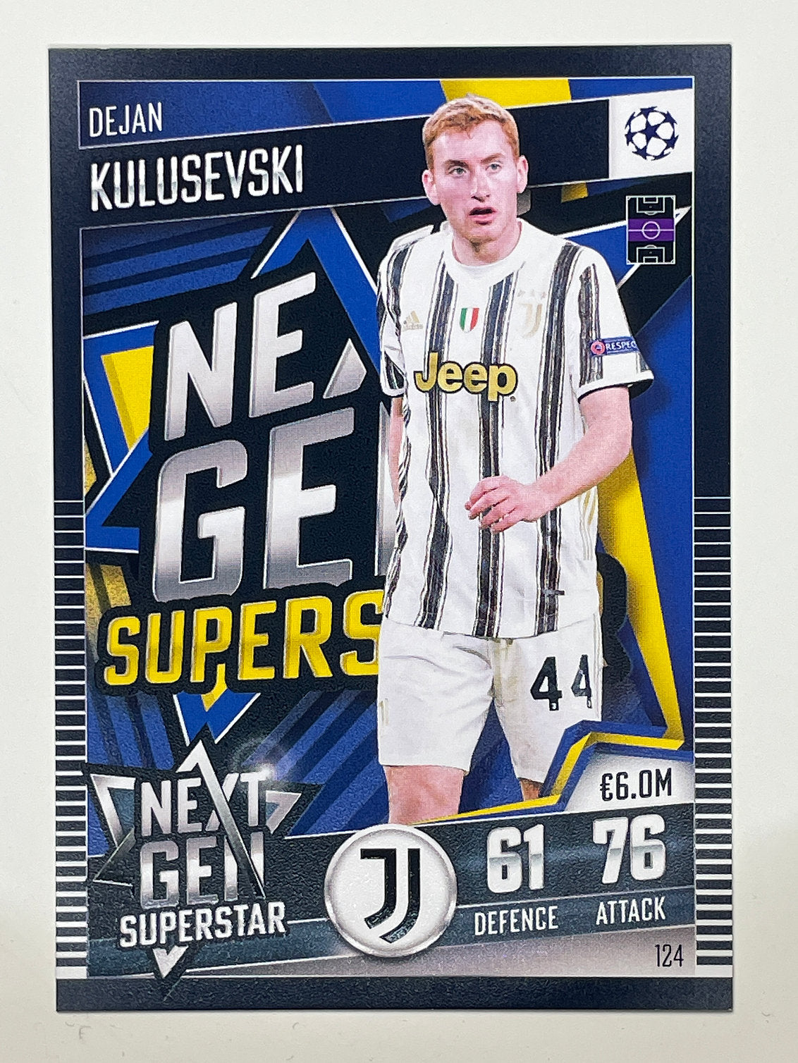 124. Dejan Kulusevski (Juventus) Football Card – Match Attax 101 2021 Card