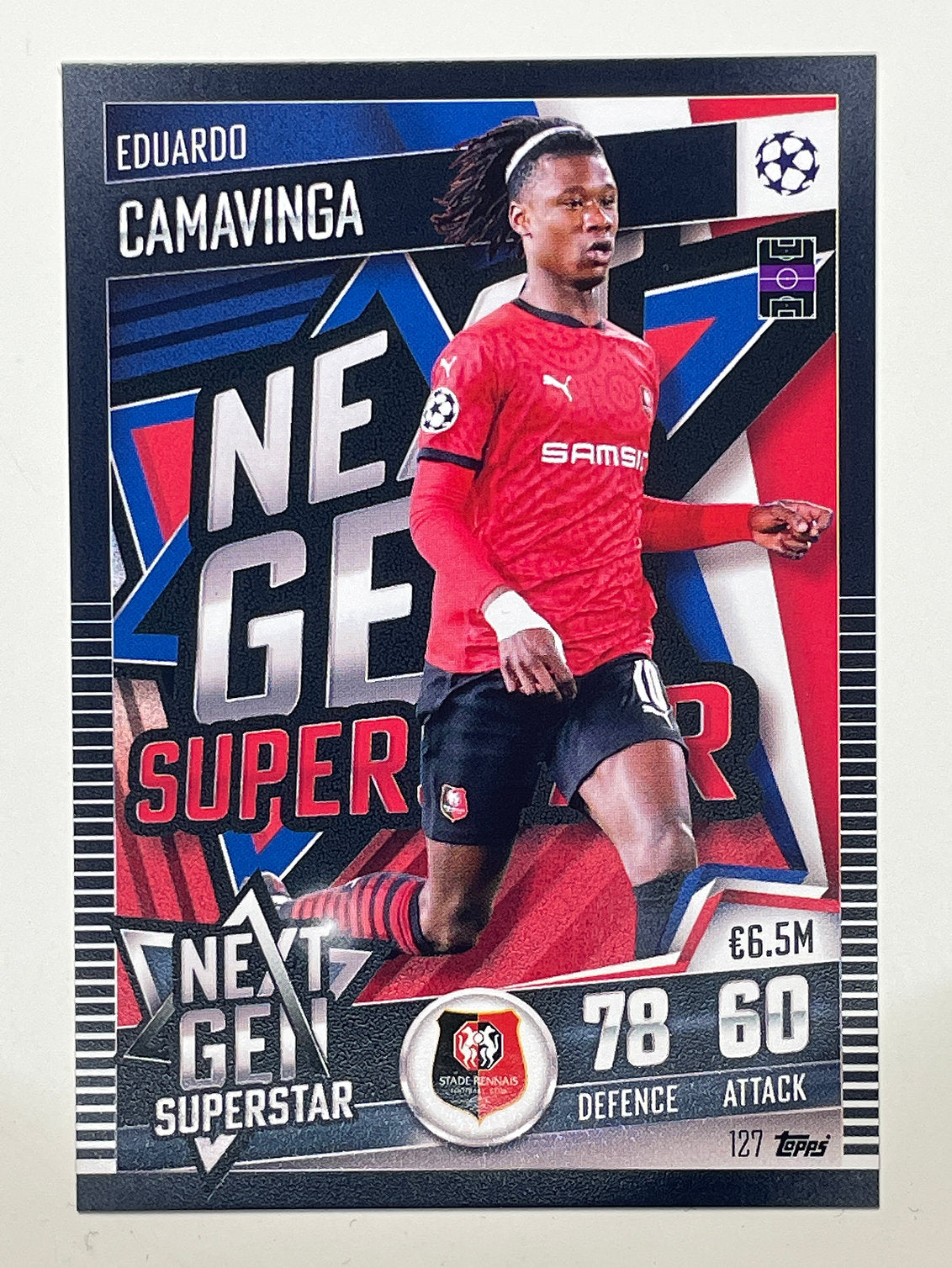 127. Eduardo Camavinga (Stade Rennes FC) Football Card – Match Attax 101 2021 Card