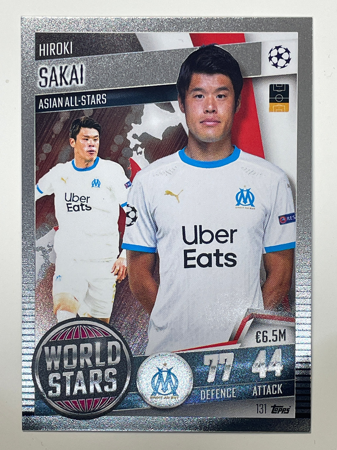 131. Hiroki Sakai (Olympique de Marseille) Football Card – Match Attax 101 2021 Card