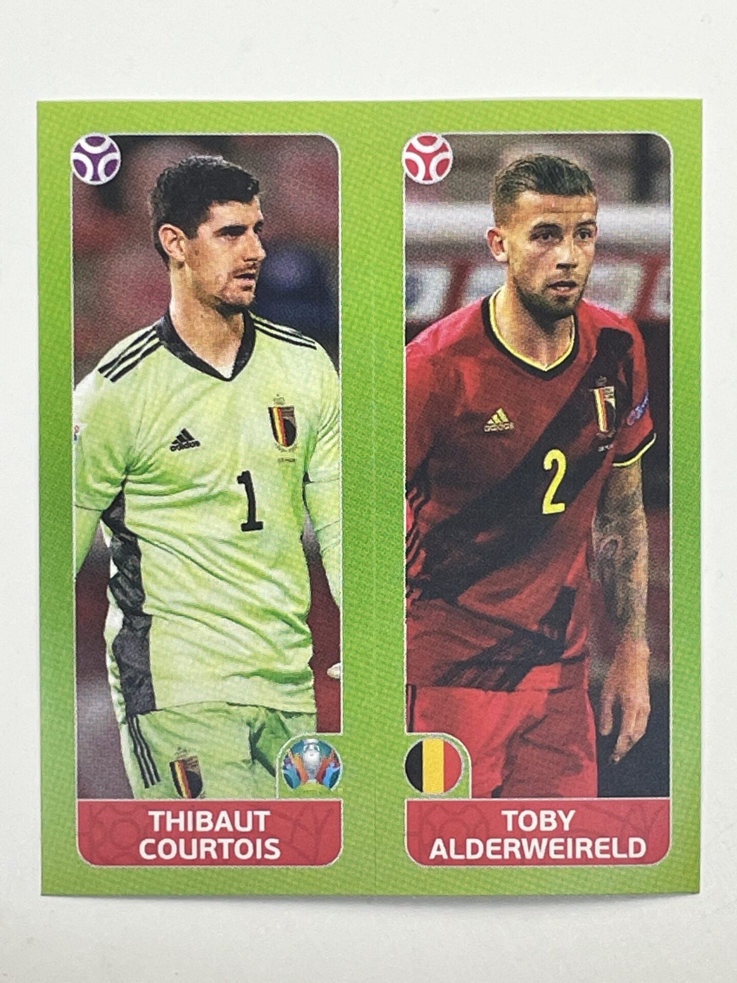 144a:b. Thibaut Courtois & Toby Alderweireld (Belgium) – Euro 2020 Stickers