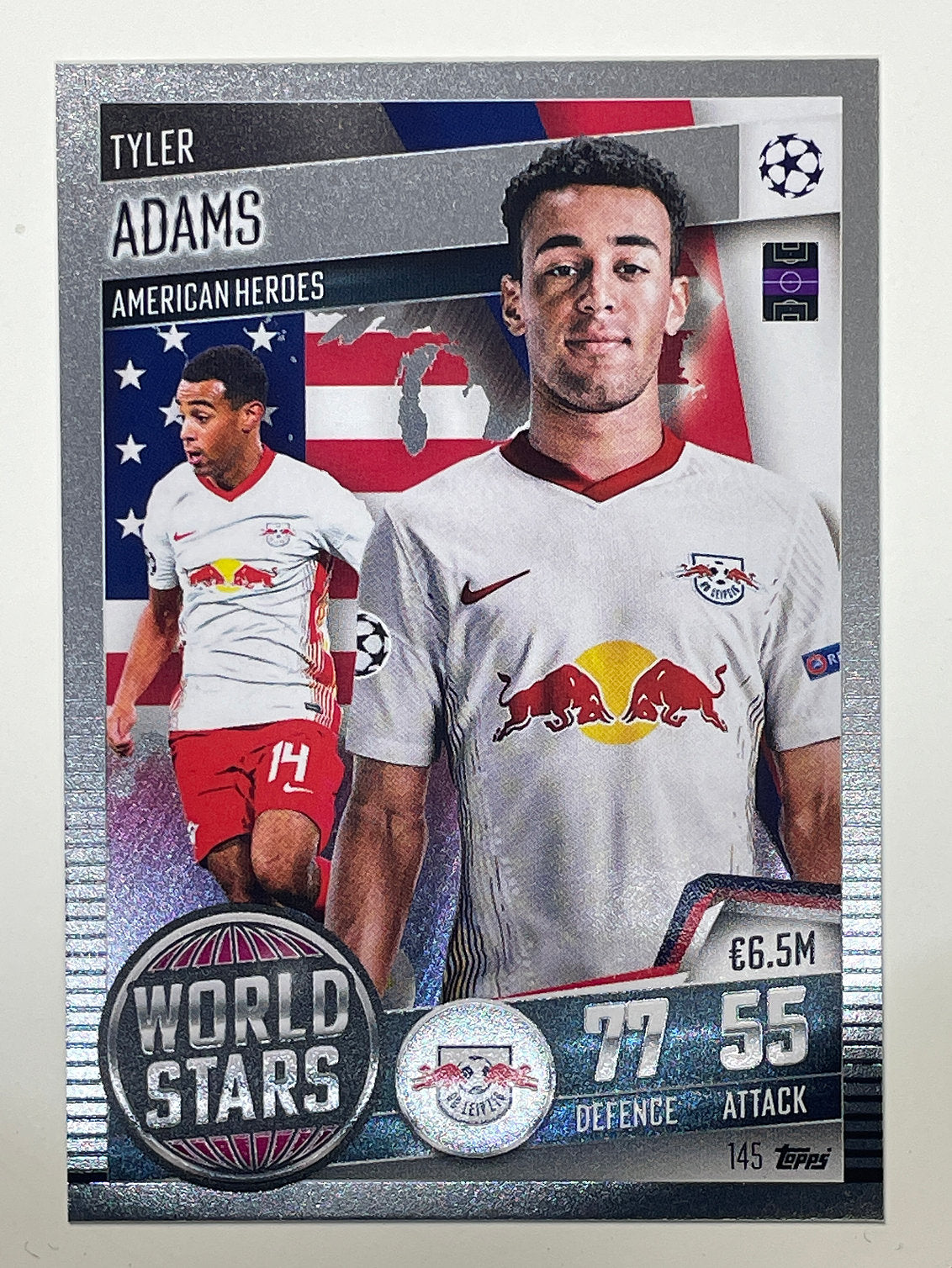 145. Tyler Adams (RB Leipzig) Football Card – Match Attax 101 2021 Card