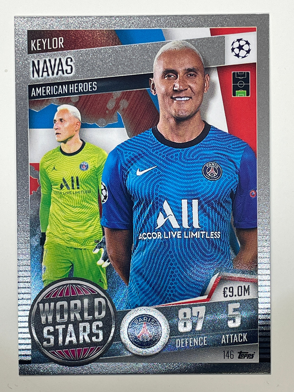 146. Keylor Navas (Paris Saint-Germain) Football Card – Match Attax 101 2021 Card