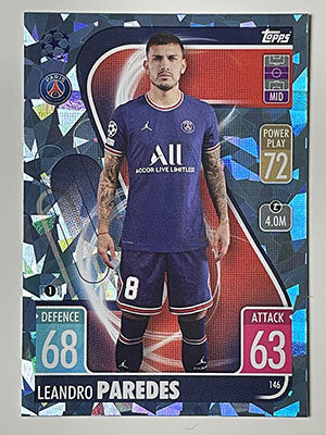 146.-Leandro-Paredes-Crystal-Foil-Parallel-PSG-Match-Attax-2021-22-Topps-Football-Card