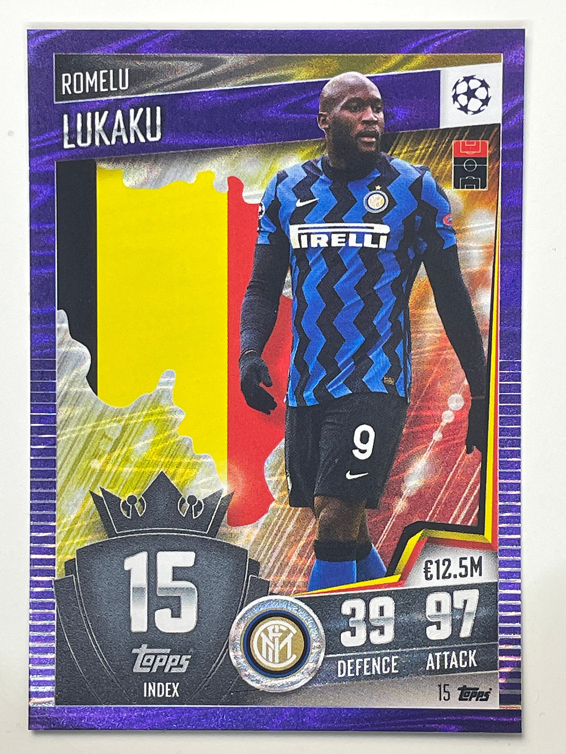 15. Romelu Lukaku (Internazionale Milano) Football Card – Parallel Match Attax 101 2021 Card
