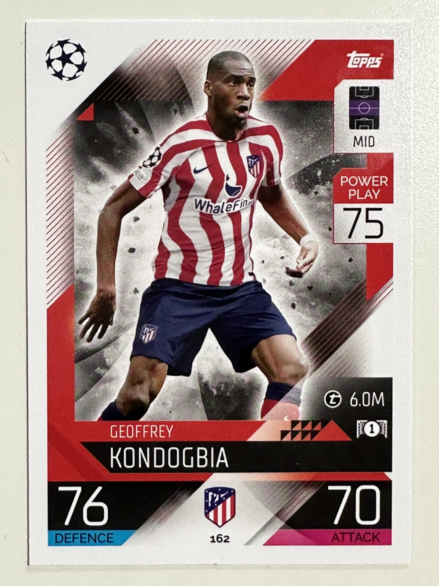 162. Geoffrey Kondogbia (Atlético de Madrid) – Topps Match Attax 2022:2023 card