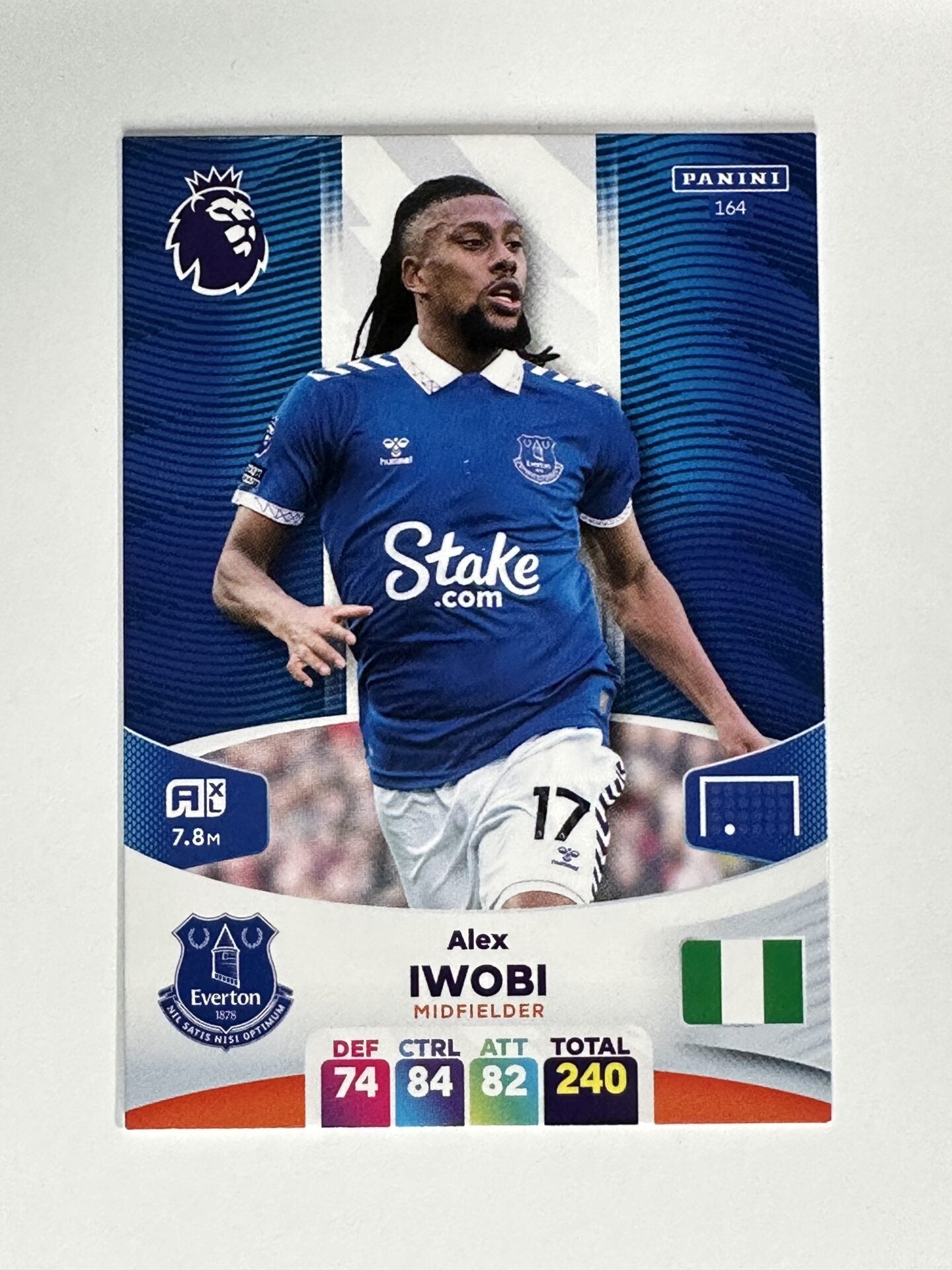 164 Alex Iwobi Everton Base Panini Premier League Adrenalyn XL