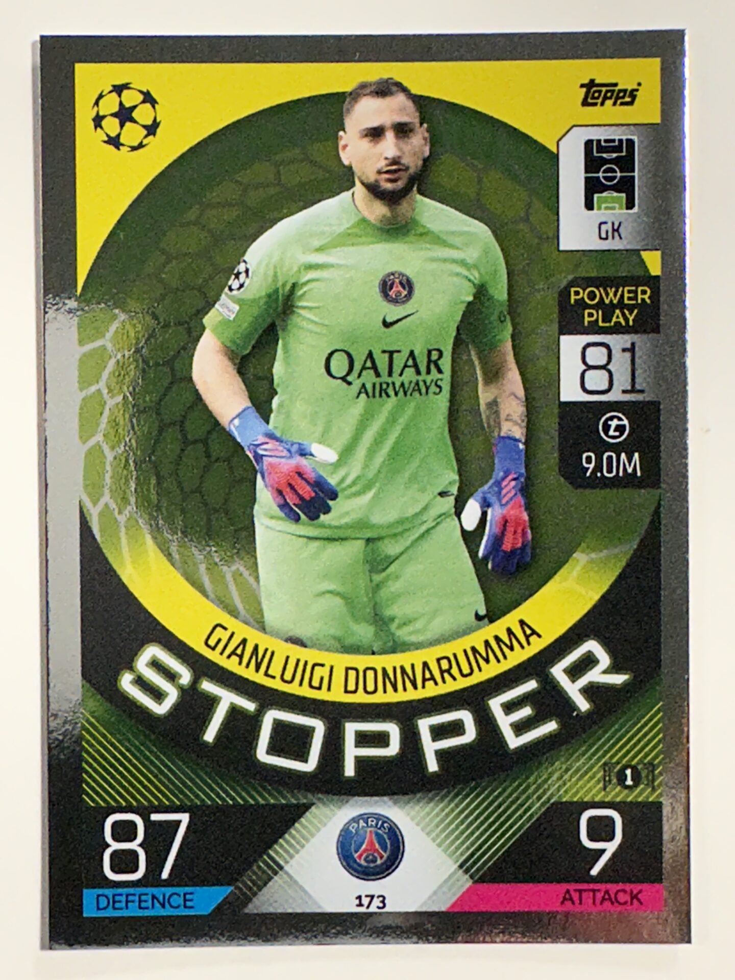 173. Gianluigi Donnarumma (Paris Saint-Germain) – Stopper – Topps Match Attax 2022:2023 card