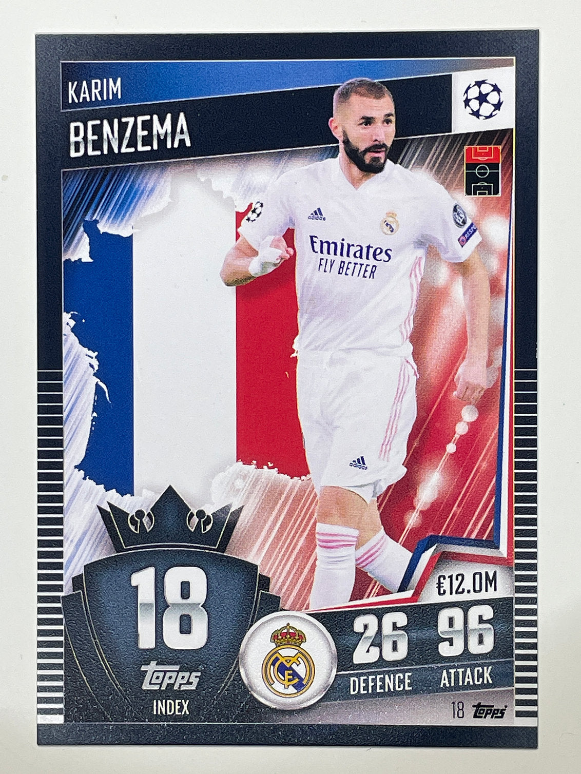 18. Karim Benzema (Real Madrid CF) Football Card – Match Attax 101 2021 Card