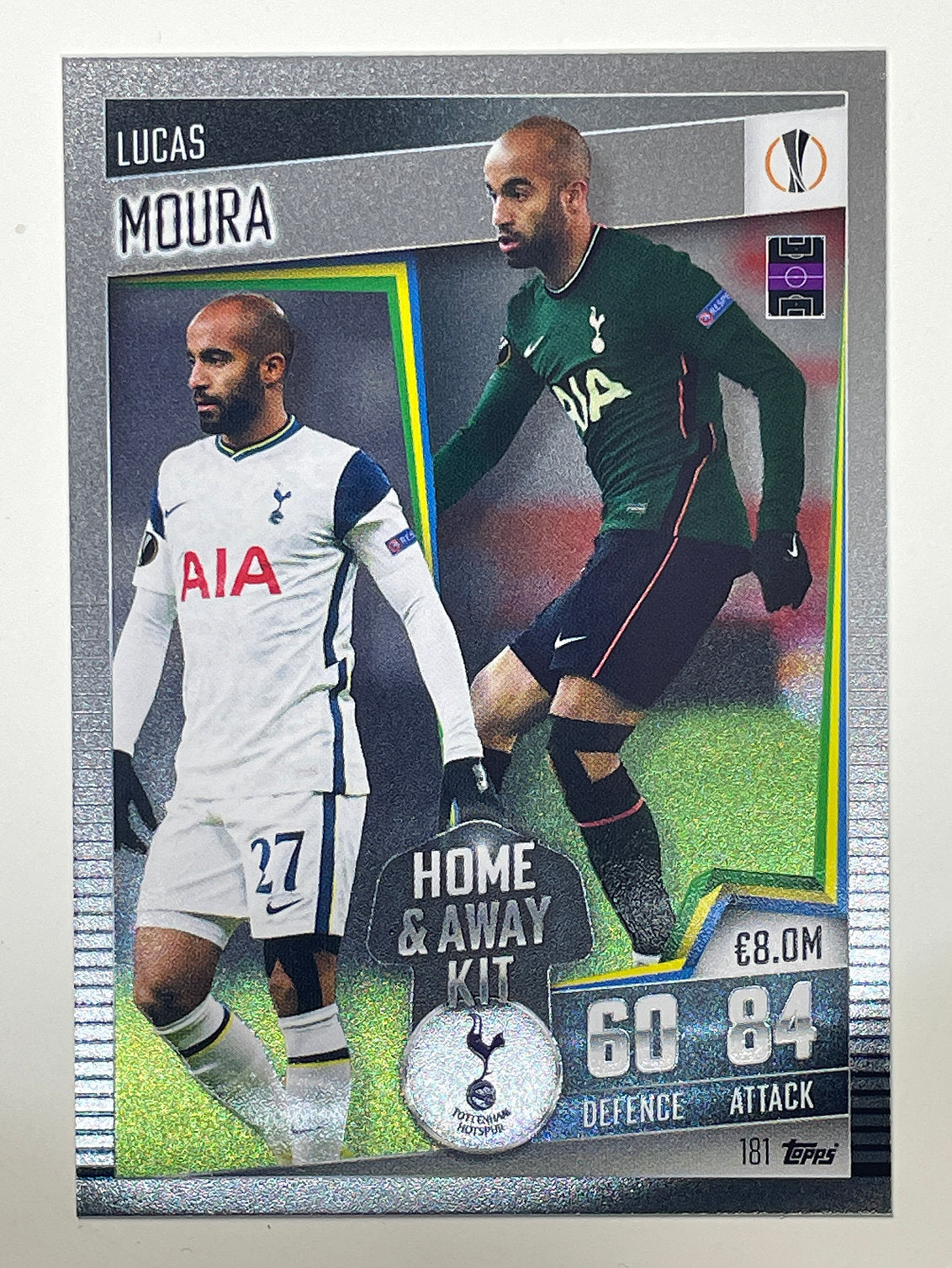 181. Lucas Moura (Tottenham Hotspur) Football Card – Match Attax 101 2021 Card