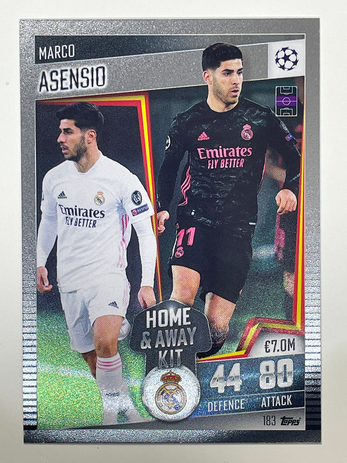 183. Marco Asensio (Real Madrid CF) Football Card – Match Attax 101 2021 Card