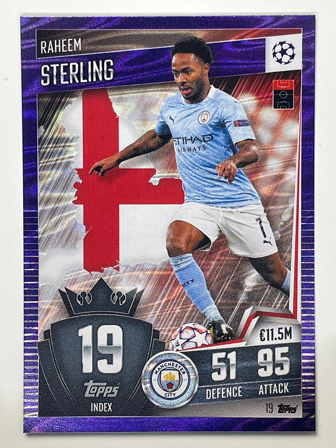 19. Raheem Sterling (Manchester City) Football Card – Parallel Match Attax 101 2021 Card