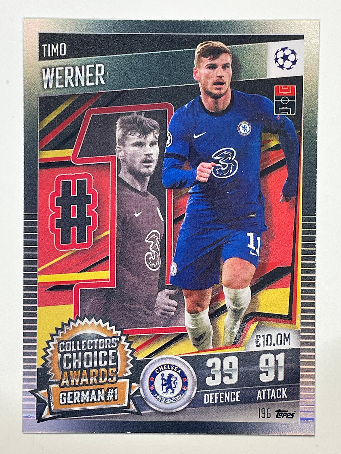 196. Timo Werner (Chelsea) Football Card – Match Attax 101 2021 Card