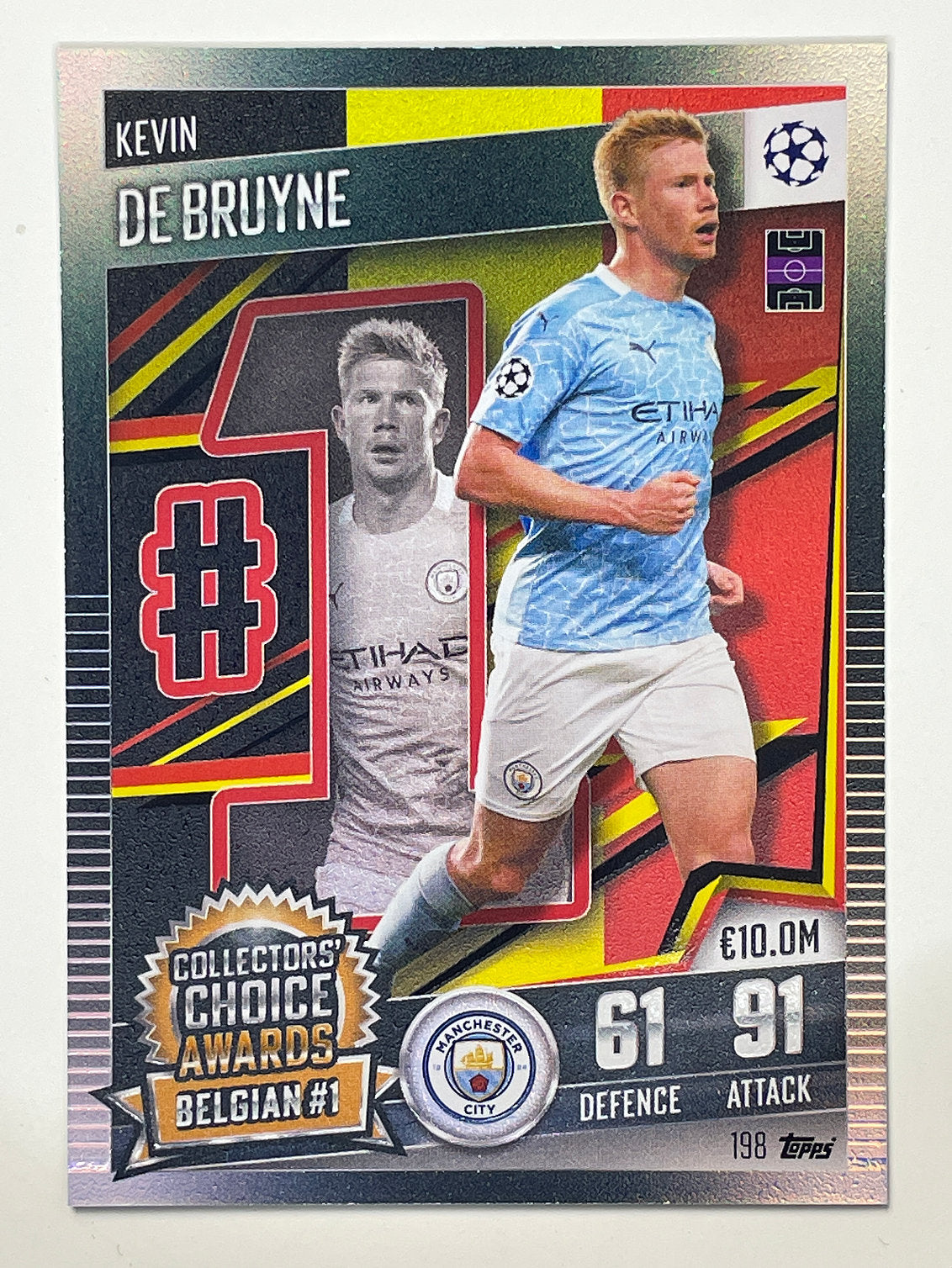 198. Kevin De Bruyne (Manchester City) Football Card – Match Attax 101 2021 Card