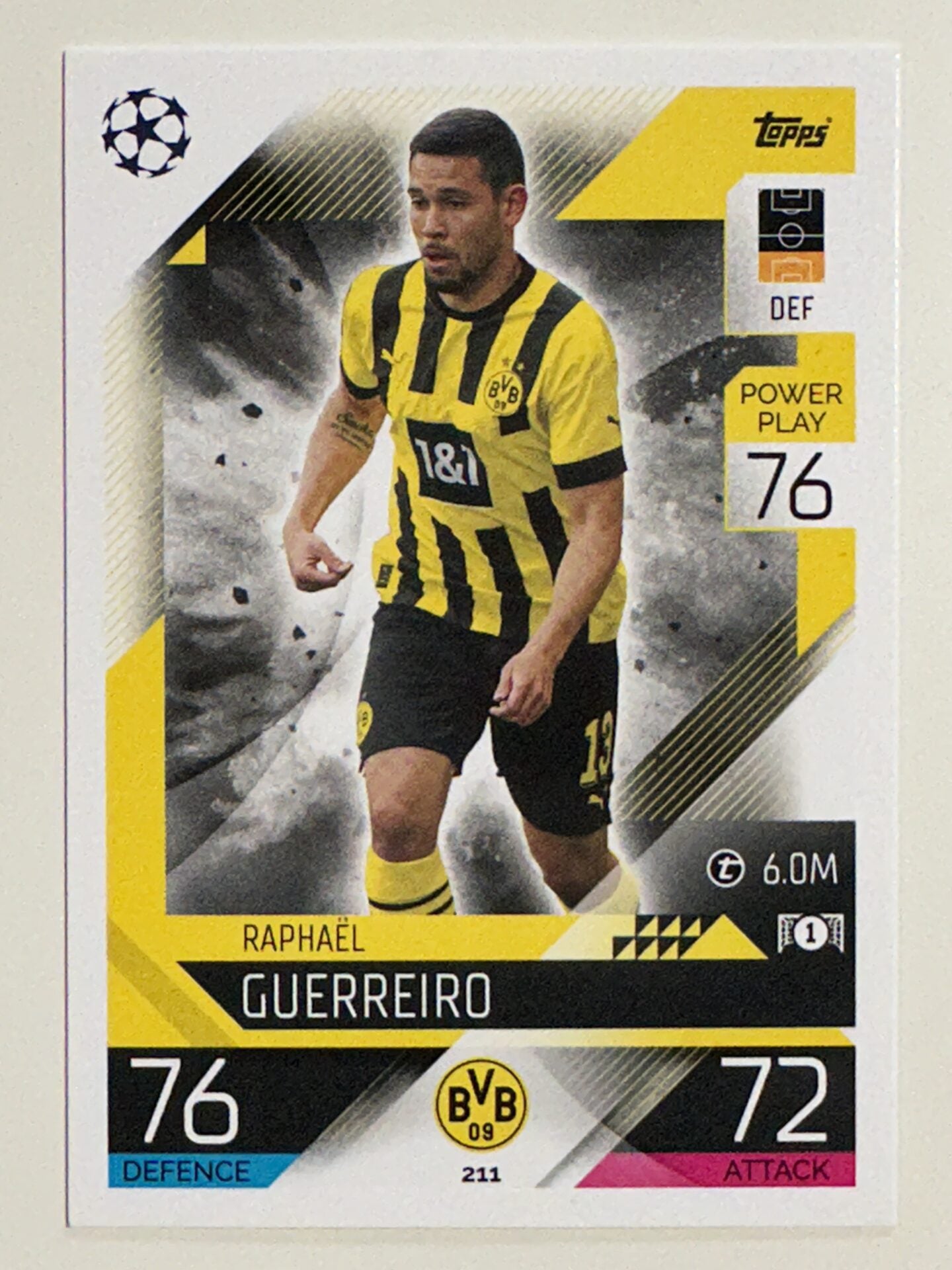 211. Raphaël Guerreiro (Borussia Dortmund) – Topps Match Attax 2022:2023 card
