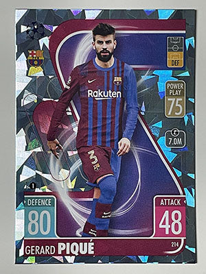 214.-Gerard-Pique-Crystal-Foil-Parallel-FC-Barcelona-Match-Attax-2021-22-Topps-Football-Card