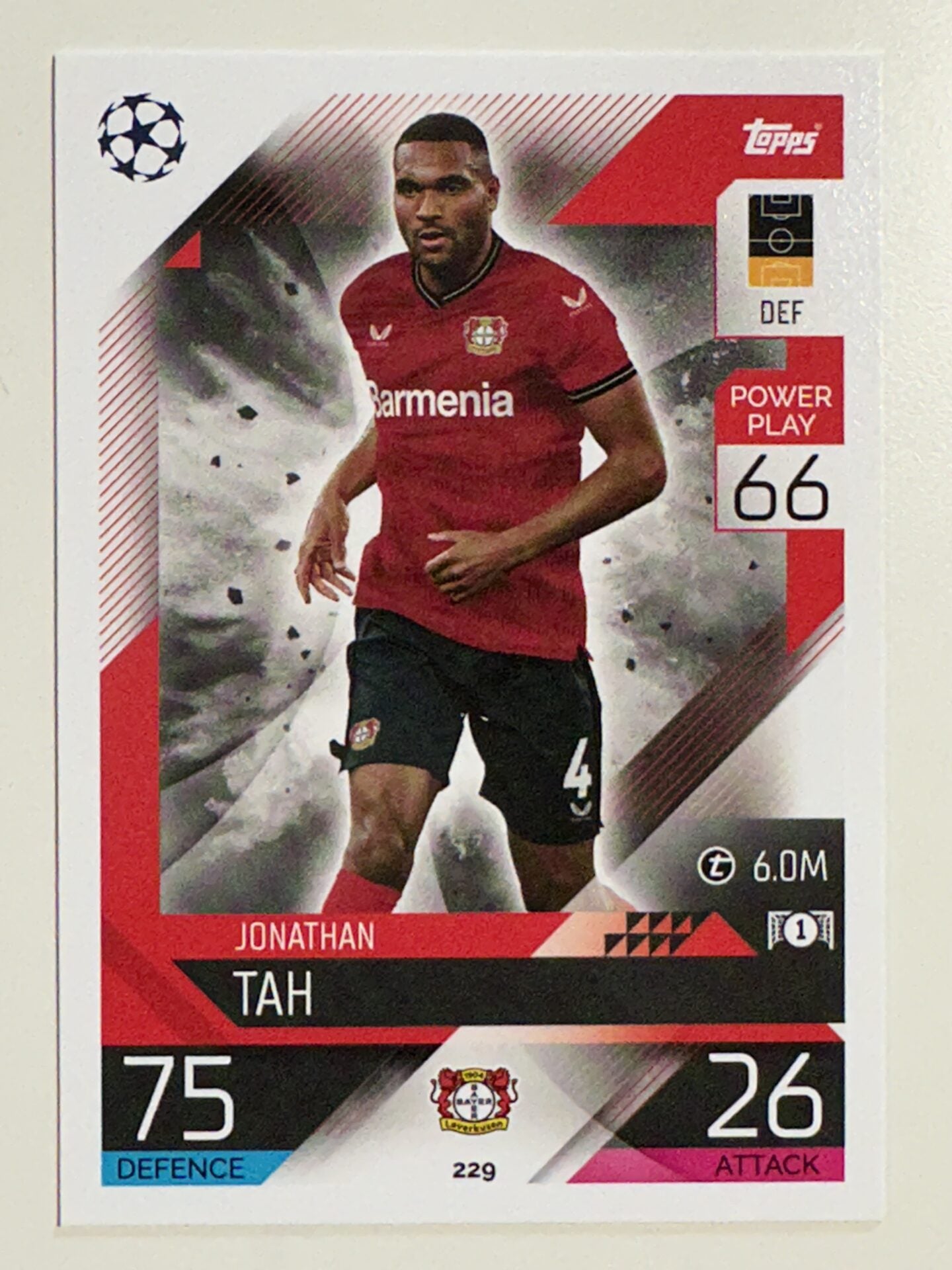 229. Jonathan Tah (Bayer 04 Leverkusen) – Topps Match Attax 2022:2023 card