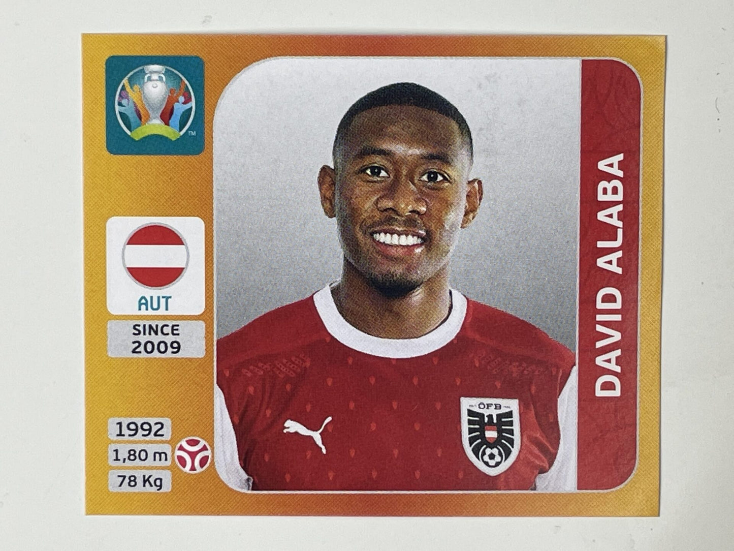 238. David Alaba (Austria) – Euro 2020 Stickers