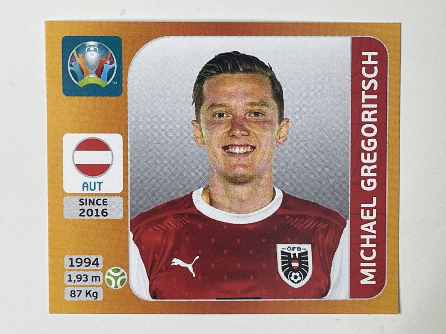 254. Michael Gregoritsch (Austria) – Euro 2020 Stickers