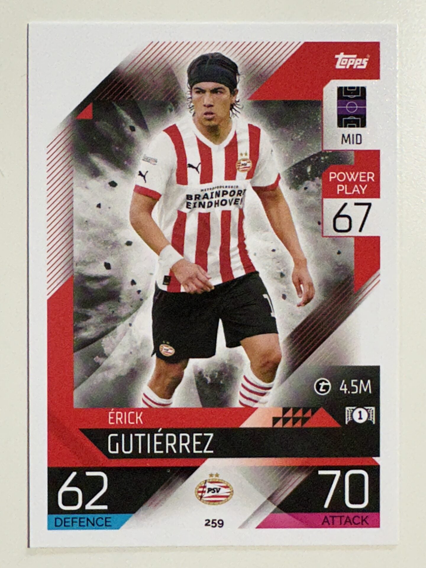 259. Érick Gutiérrez (PSV Eindhoven) – Topps Match Attax 2022:2023 card