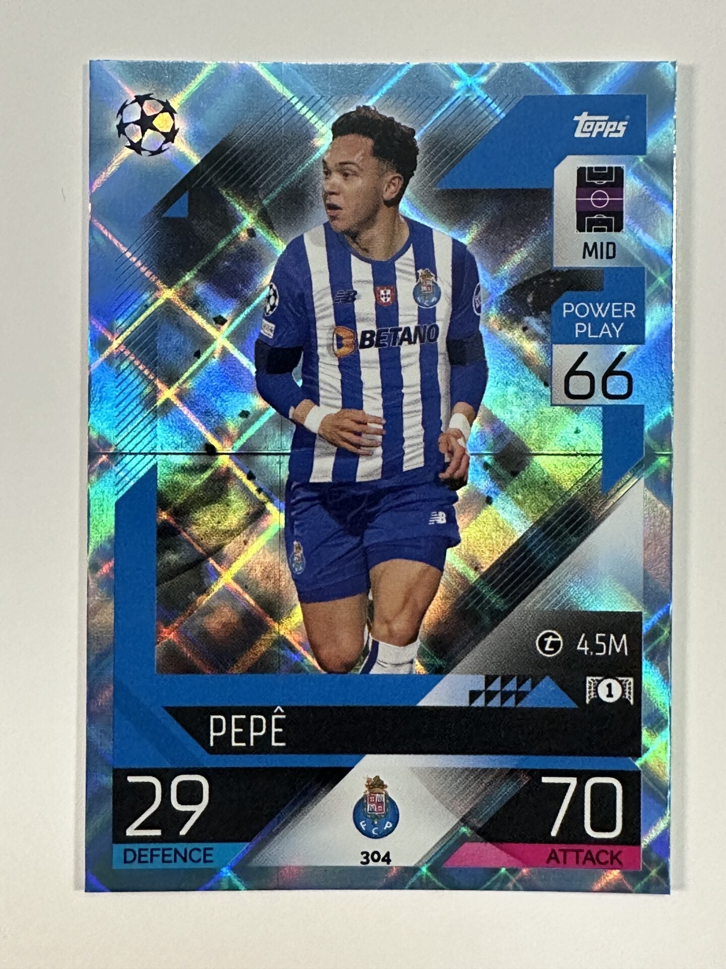 304 Pepê Base Crystal Foil Parallel (Porto) Topps Match Attax 2022:2023 Card