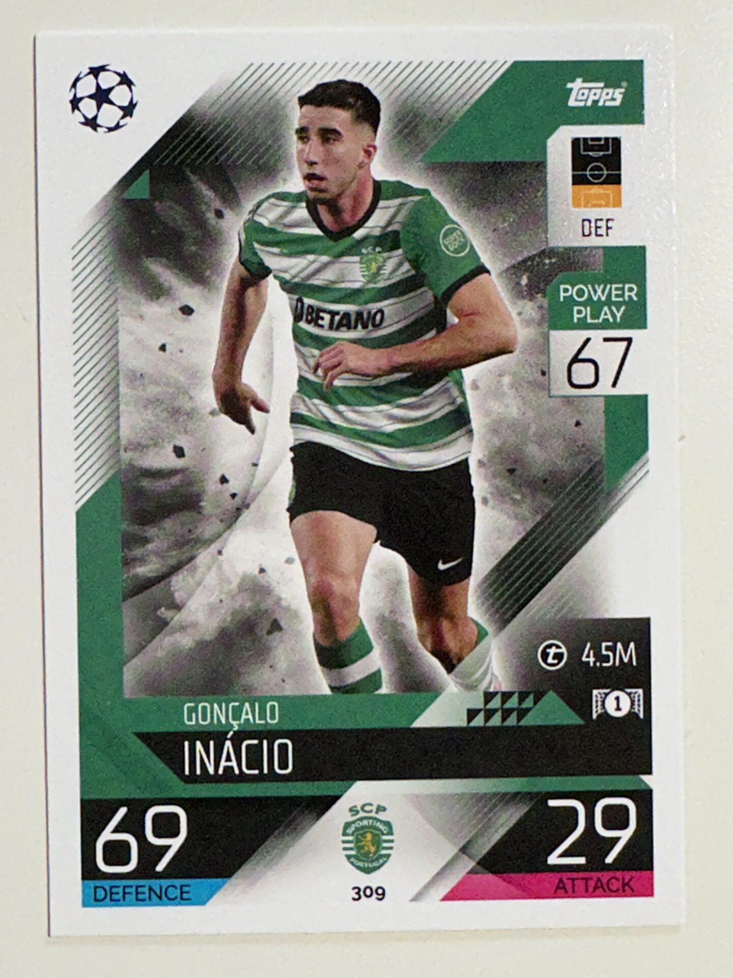 309. Goncalo Inacio (Sporting CP) – Topps Match Attax 2022:2023 card