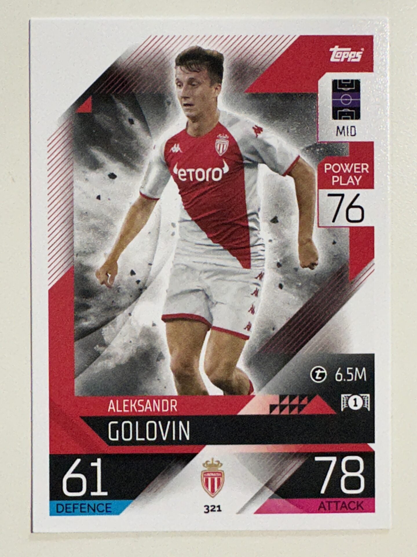 321. Aleksandr Golovin (AS Monaco) – Topps Match Attax 2022:2023 card
