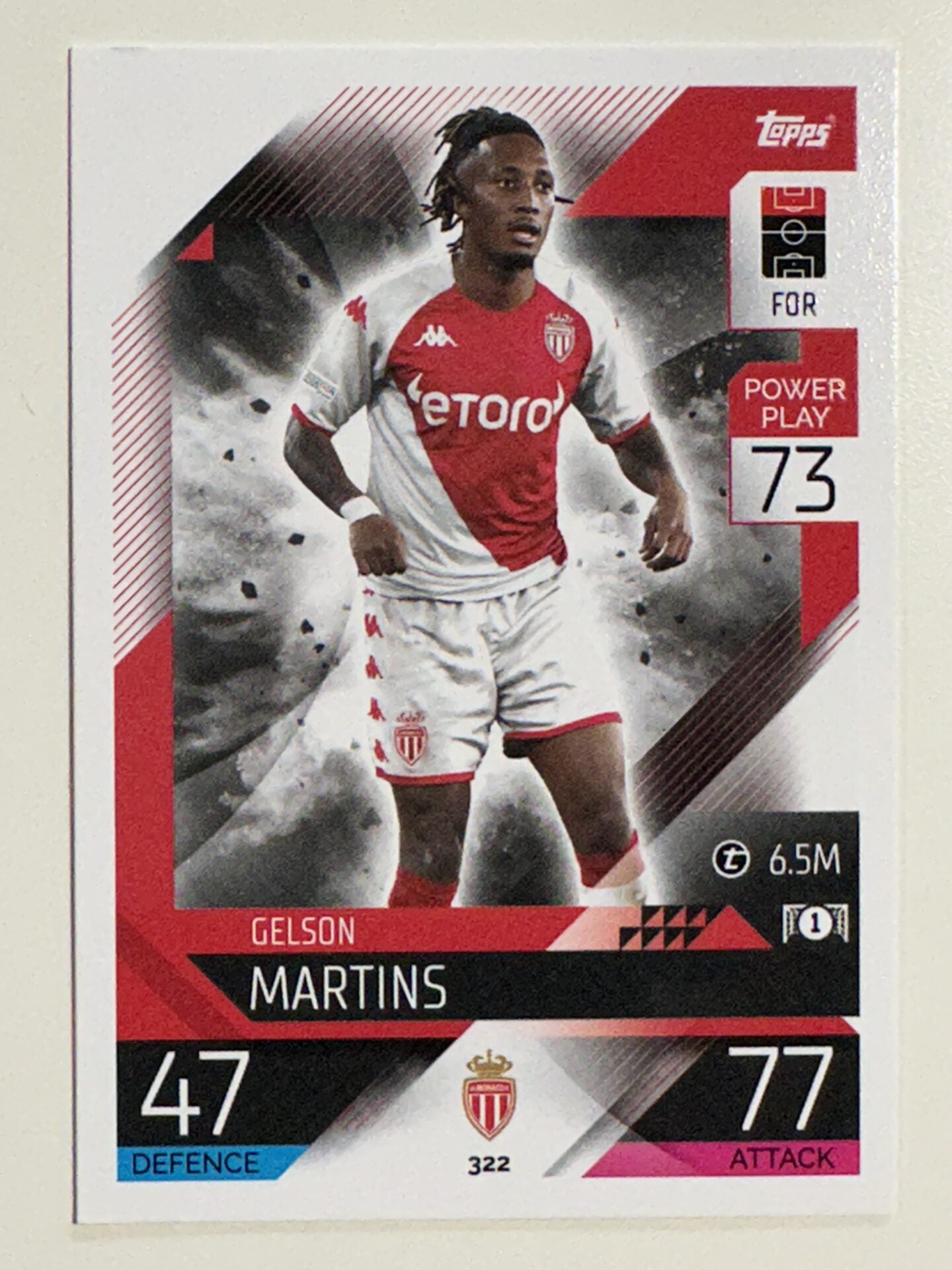 322. Gelson Martins (AS Monaco) – Topps Match Attax 2022:2023 card
