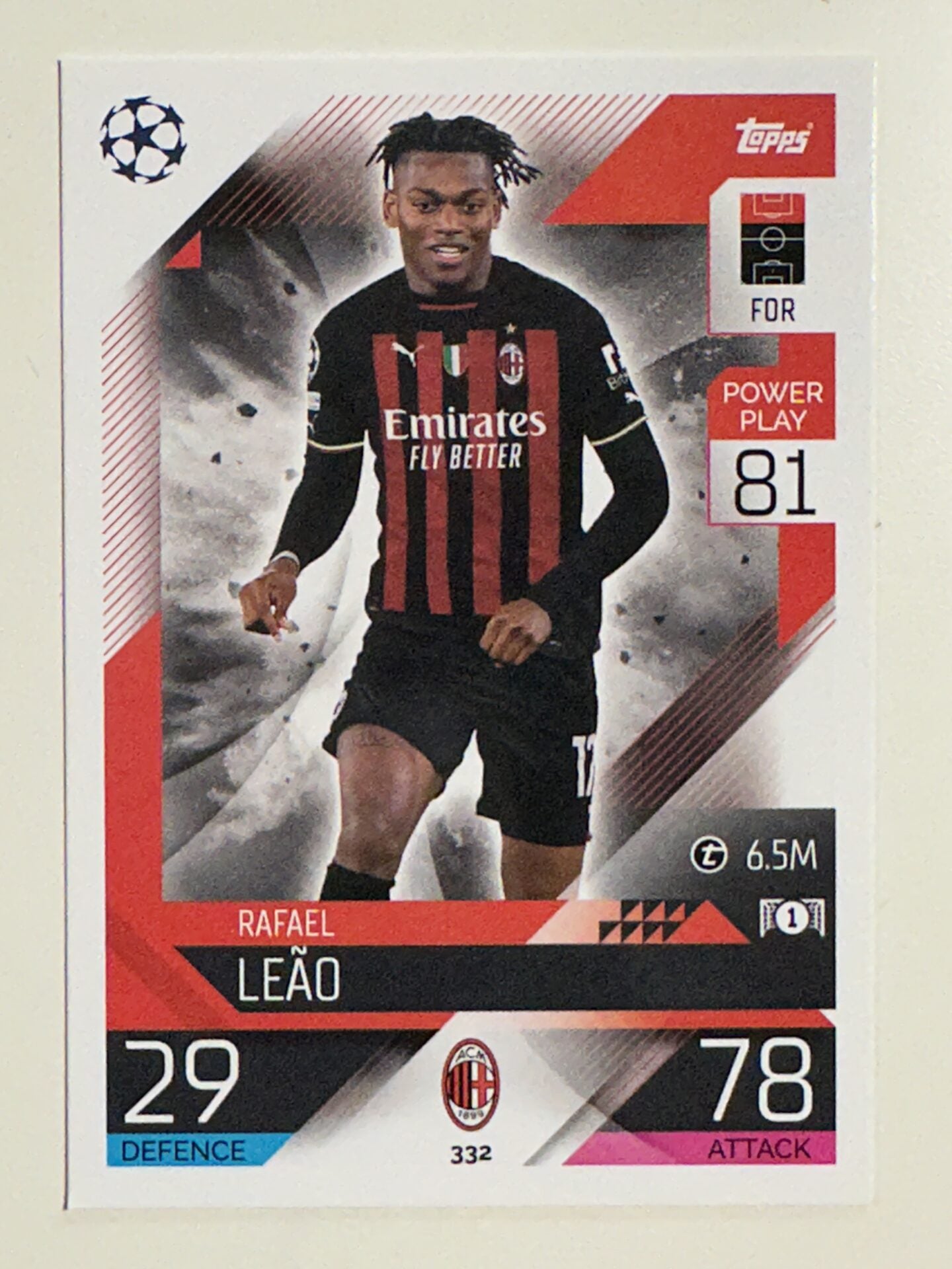332 Rafael Leao Base (AC Milan) Topps Match Attax 2022/2023 Card