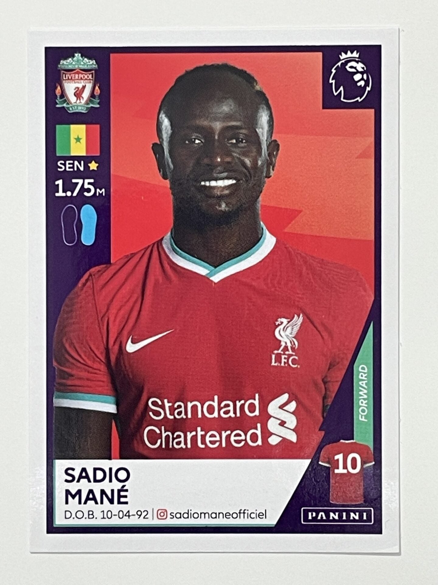 372 Sadio Mane Sticker Liverpool Premier League 2021 Football Sticker