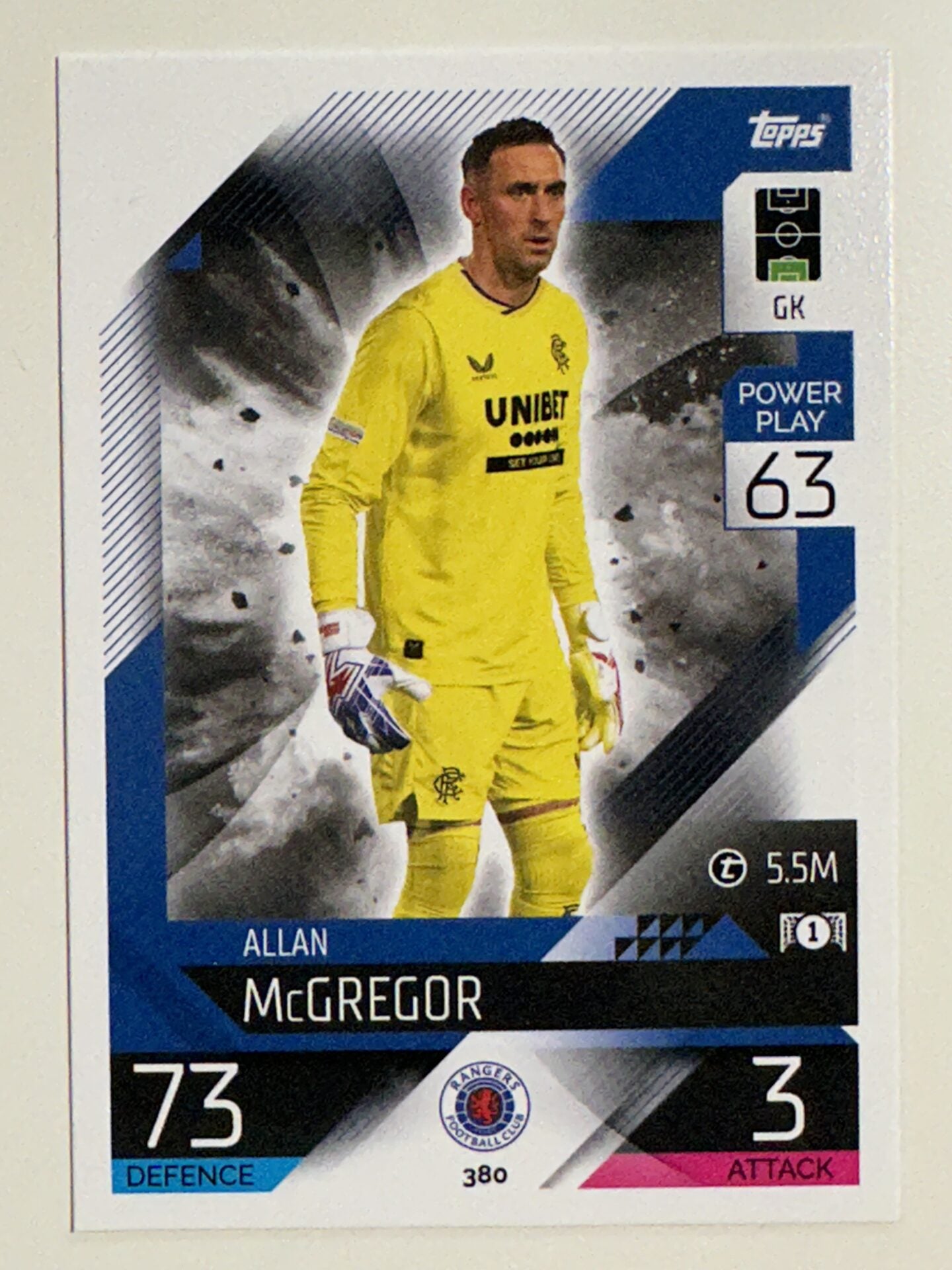 380. Allan McGregor (Rangers) – Topps Match Attax 2022:2023 card
