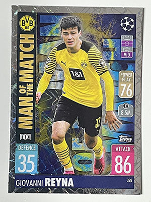 398.-Giovanni-Reyna-Man-of-the-Match-Borussia-Dortmund-Match-Attax-2021-22-Topps-Football-Card