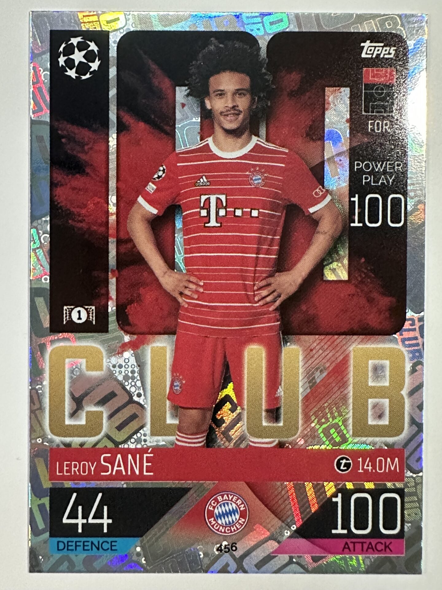 456 Leroy Sané 100 Club (Bayern Munich) Topps Match Attax 2022:2023 Card