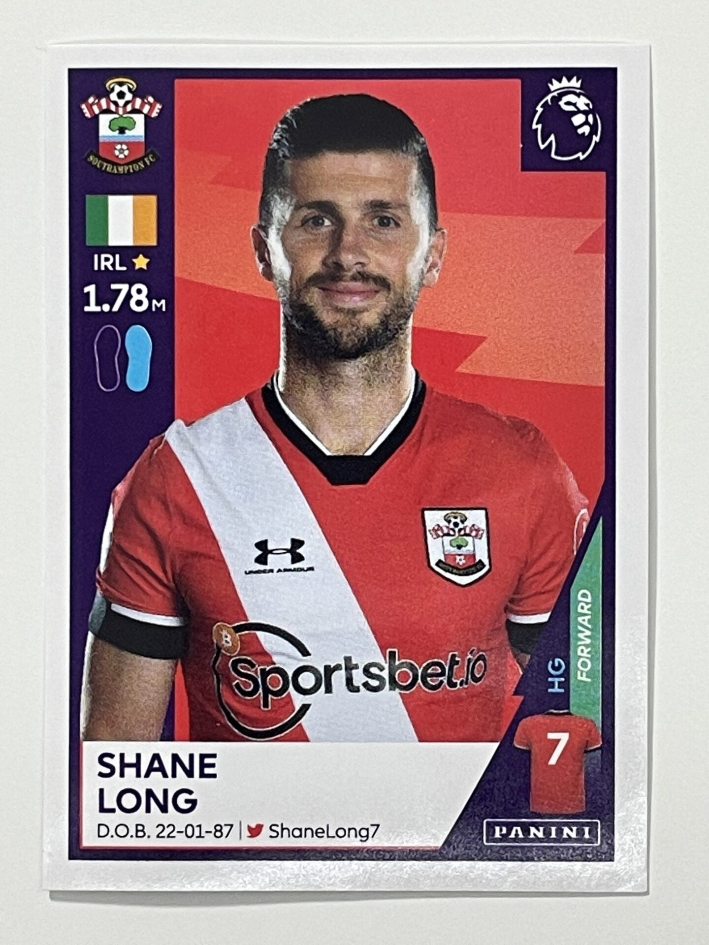 518 Shane Long Sticker Southampton Premier League 2021 Football Sticker