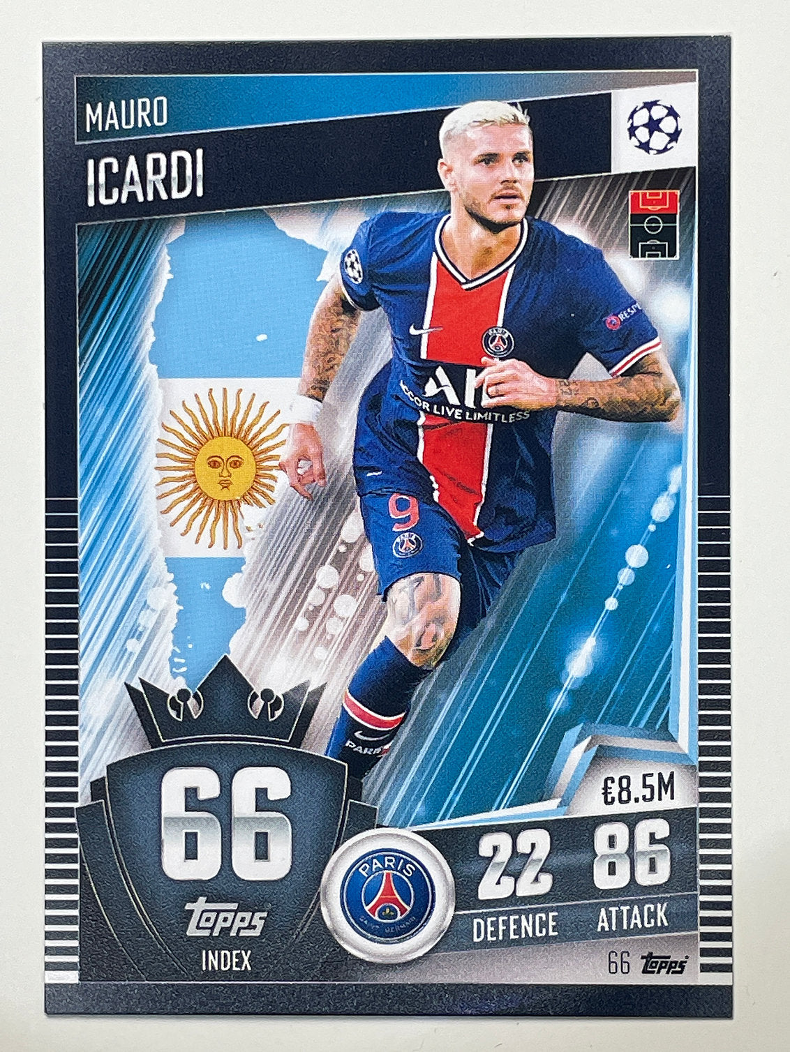 66. Mauro Icardi (Paris Saint-Germain) Football Card – Match Attax 101 2021 Card