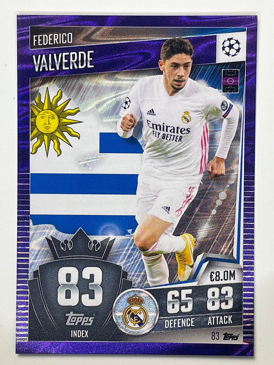 83. Federico Valverde (Real Madrid CF) Football Card – Parallel Match Attax 101 2021 Card