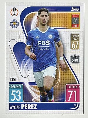 98.-Ayoze-Perez-Leicester-City-Match-Attax-2021-22-Topps-Football-Card