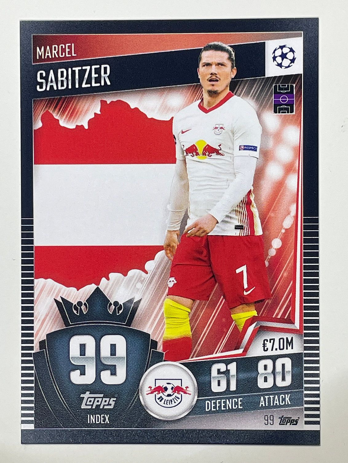 99. Marcel Sabitzer (RB Leipzig) Football Card – Match Attax 101 2021 Card
