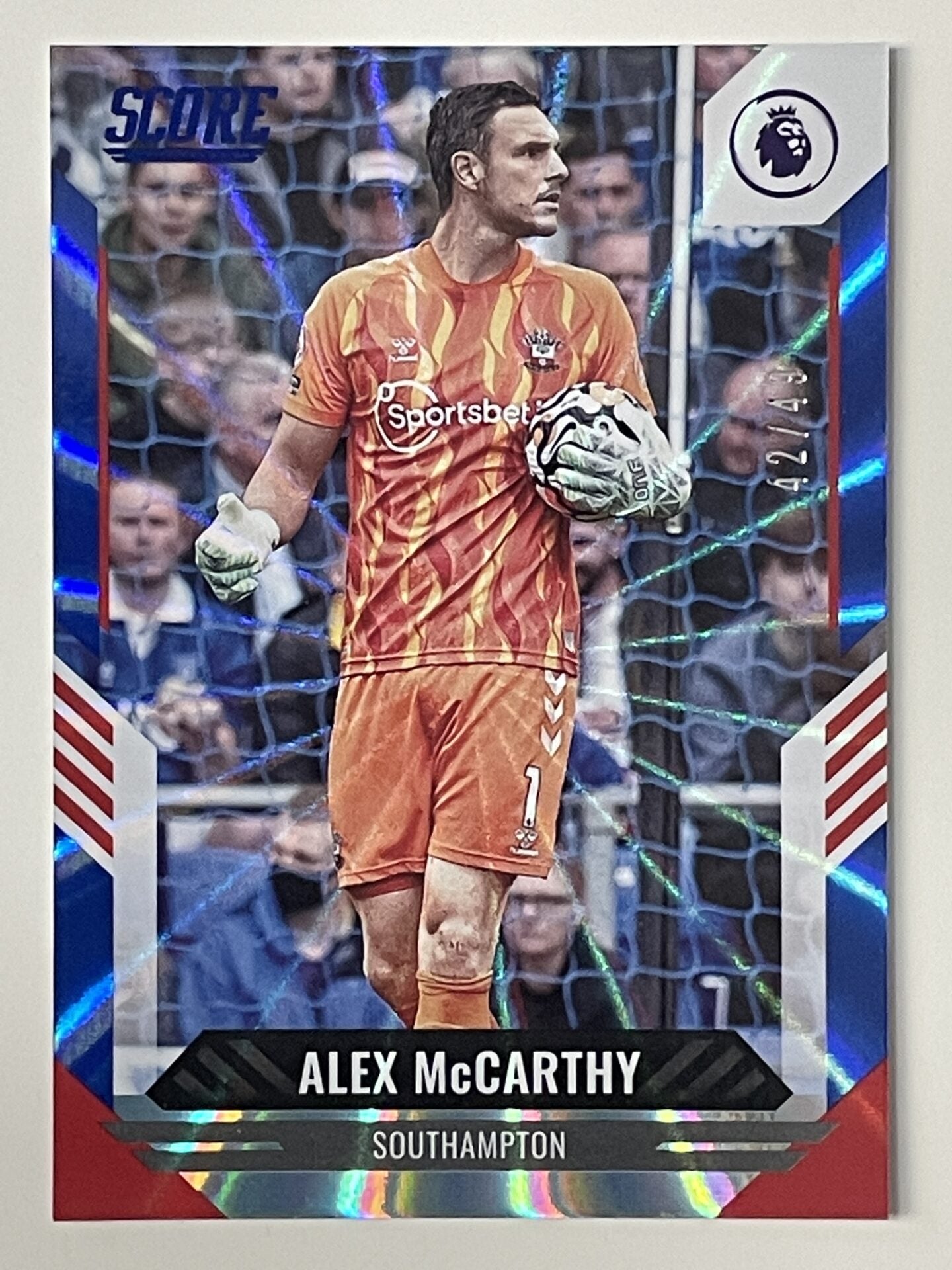 Alex McCarthy Southampton Base Blue Laser Parallel Panini Premier League Score 2021 2022