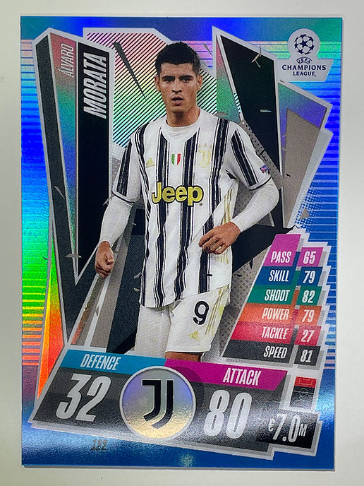Alvaro Morata Blue Parallel 129:150 Topps Chrome Match Attax card Football