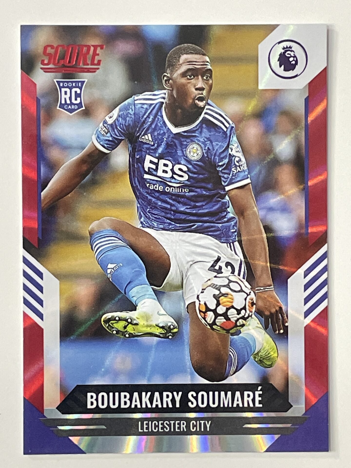 Boubakary Soumare Leicester City Base Red Laser Parallel Panini Premier League Score 2021 2022