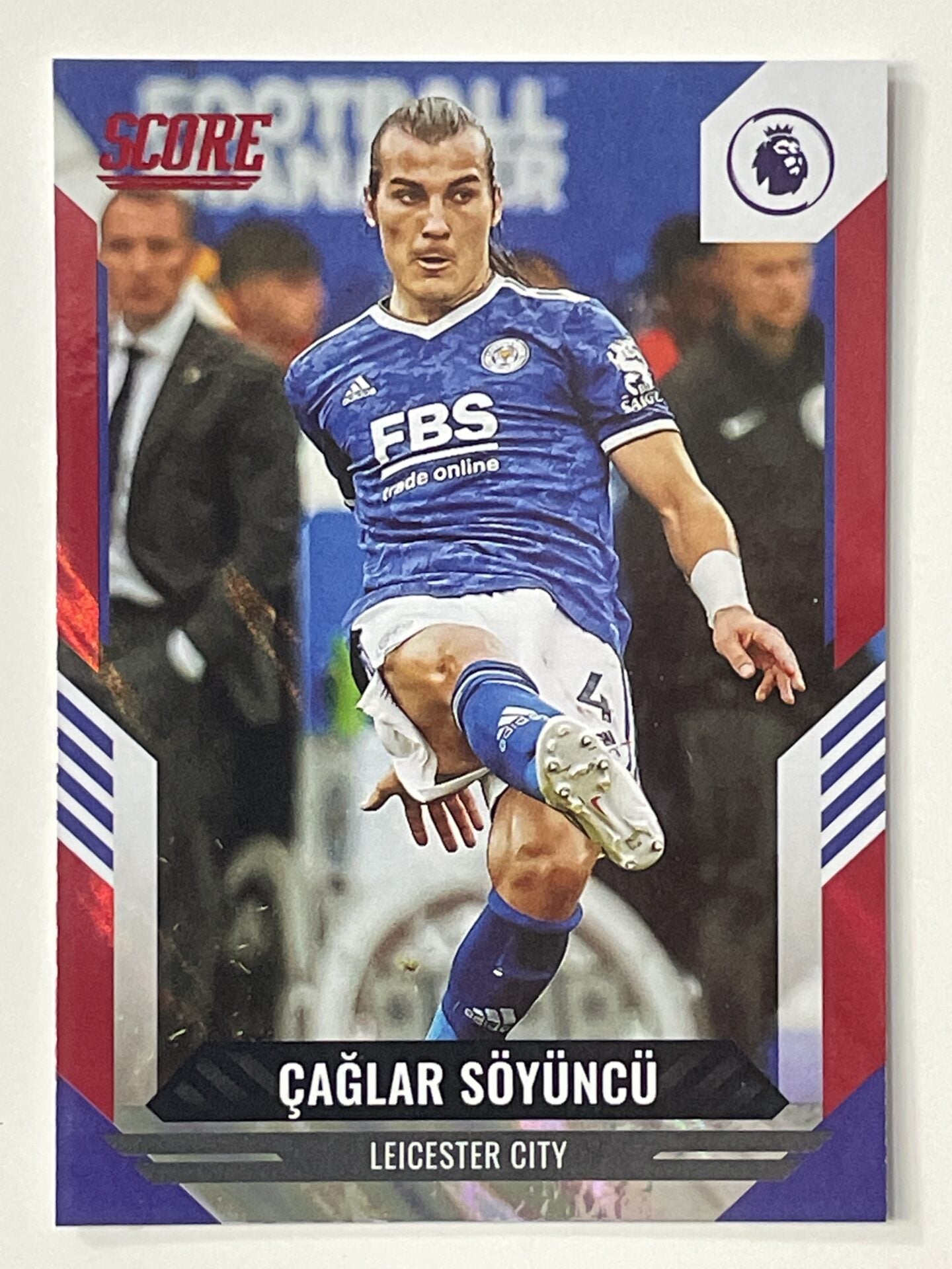 Caglar Soyuncu Leicester City Base Red Lava Parallel Panini Premier League Score 2021 2022