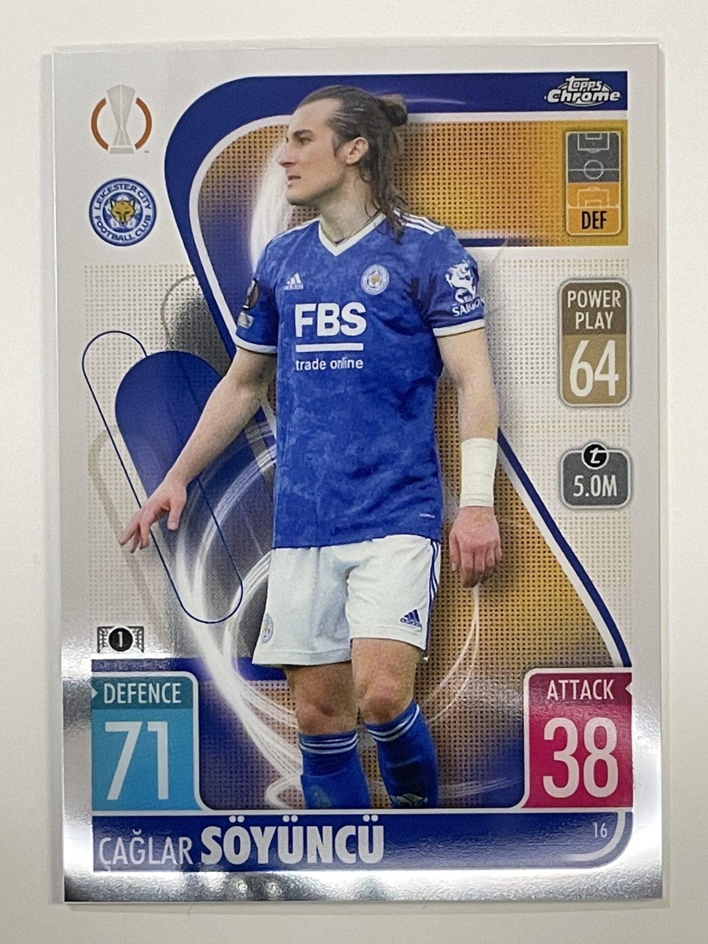 Caglar Soyuncu Leicester City Topps Match Attax Chrome 2021 2022 Football Card