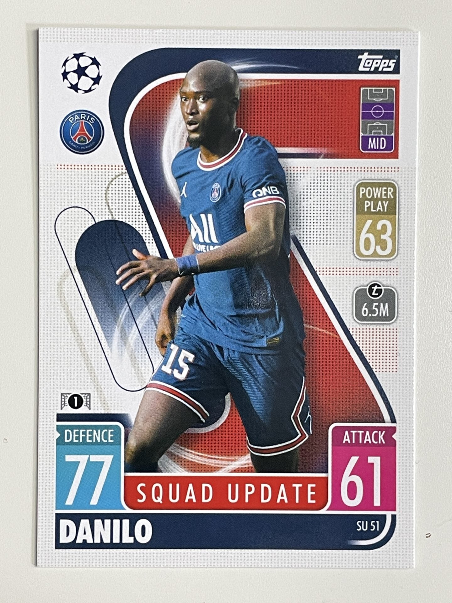 Danilo PSG Base Topps Match Attax Extra 2021:22 Champions League Card