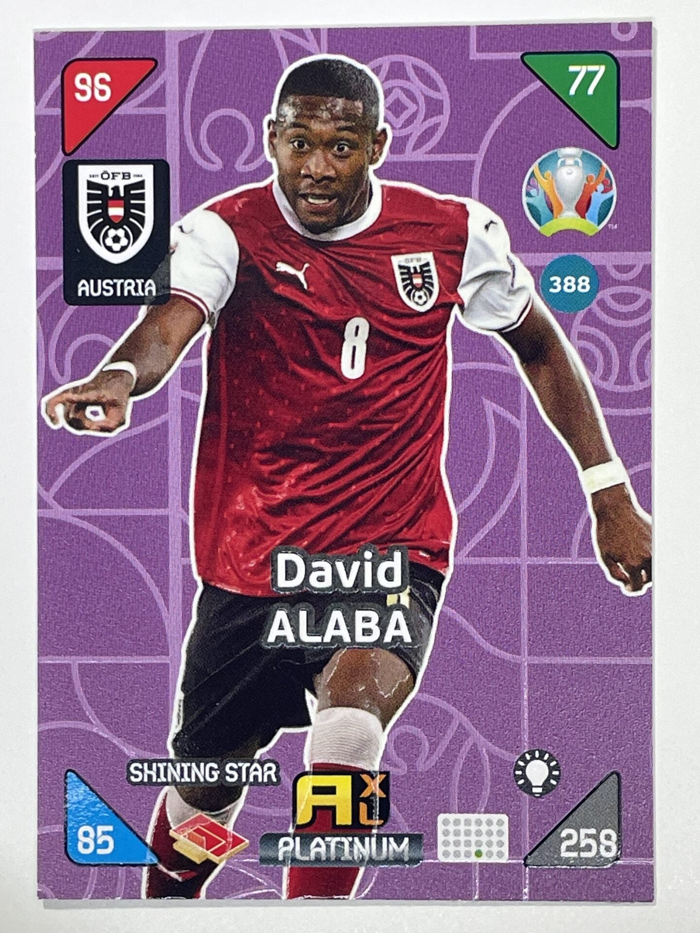 David Alaba Shining Stars (Austria) Football Card – Euro 2020 Adrenalyn XL