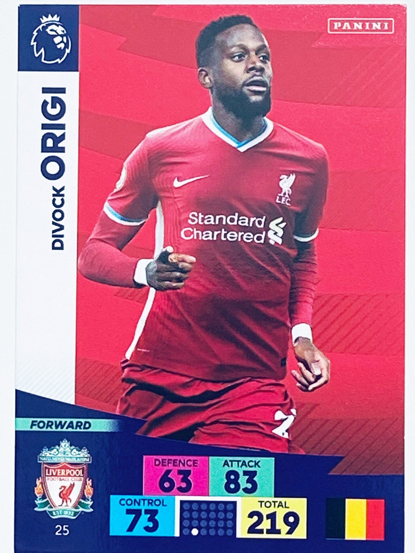 Divock Origi (Liverpool) Football Card – Premier League Adrenalyn XL 2020:21