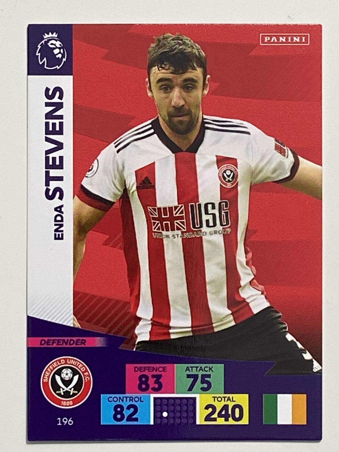Enda Stevens (Sheffield United) Football Card – Premier League Adrenalyn XL 2020:21